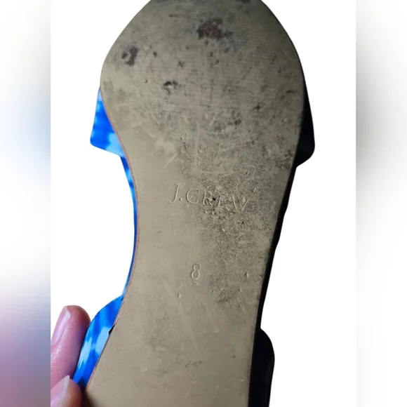 J Crew Tie Dye D'orsay Flats Blue Shoes Women Size 8 - Picture 7 of 8